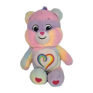 Care Bears 14" Togetherness Bear Rainbow Tie Dye 2021 Stuffed Plush Collectible